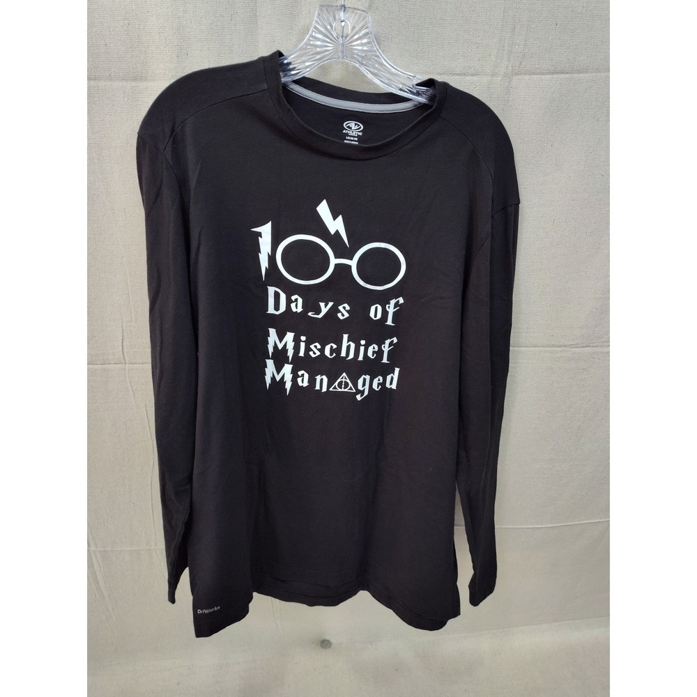 Athletic Works Mens Harry Potter 100 Days of Mischief Managed Long Sleeve Tee L